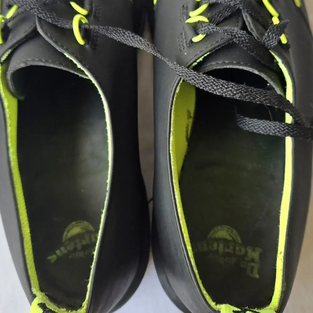 Dr Martens Ramsey Alt Creeper Men's Leather Oxfords Black/Neon Green Size 12